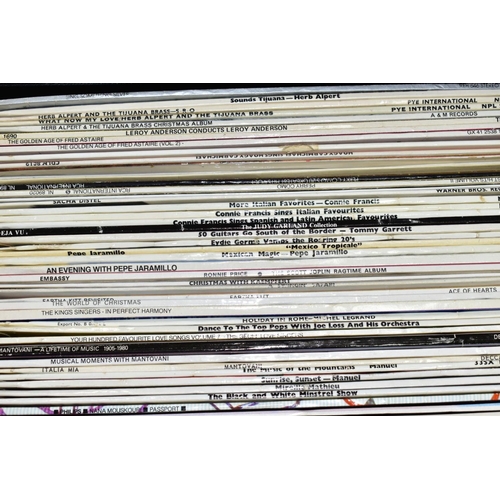 653 - FIVE CASES OF LP'S, 78'S AND SINGLES, mostly classical music and easy listening, very good to excell... 