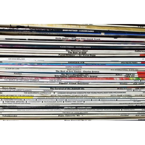 653 - FIVE CASES OF LP'S, 78'S AND SINGLES, mostly classical music and easy listening, very good to excell... 