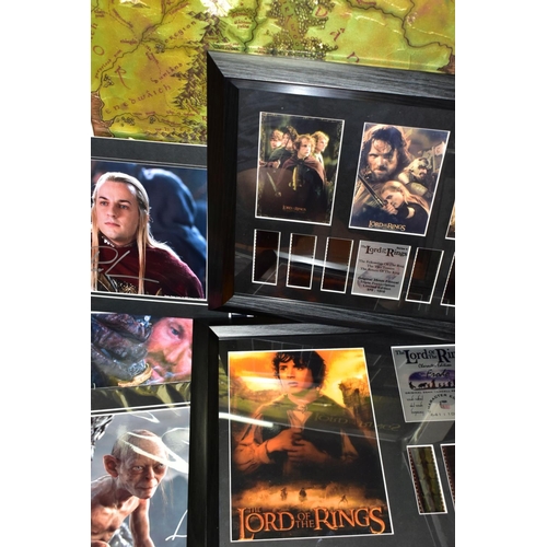 659 - LORD OF THE RINGS FILM MEMORABILIA comprising eight framed limited edition film cells, collectors ed... 