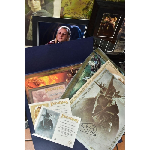 659 - LORD OF THE RINGS FILM MEMORABILIA comprising eight framed limited edition film cells, collectors ed... 