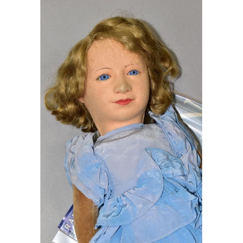 665 - A CHAD VALLEY PRINCESS ELIZABETH DOLL, pressed felt head, painted features, blue glass eyes, velvet ... 