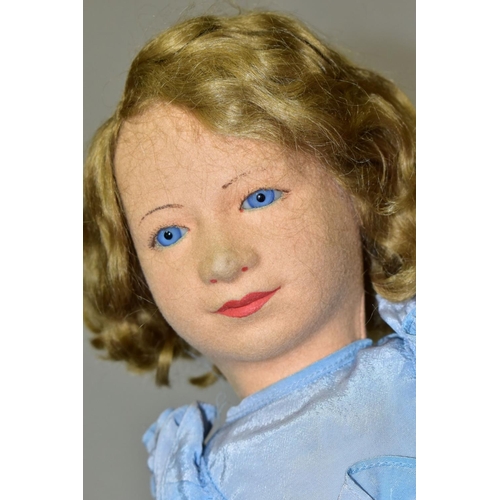 665 - A CHAD VALLEY PRINCESS ELIZABETH DOLL, pressed felt head, painted features, blue glass eyes, velvet ... 