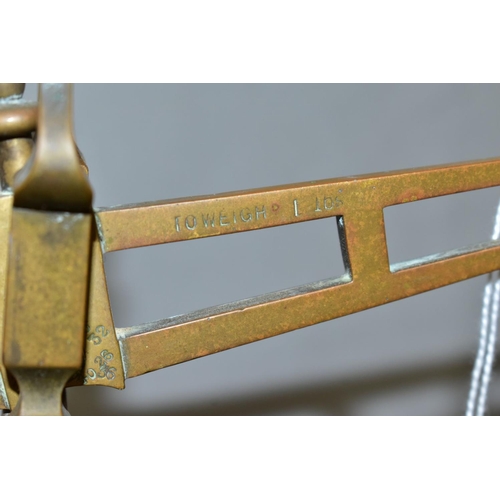 668 - AN EARLY 20TH CENTURY BALANCE BEAM SCALE WITH WEIGHTS, impressed G.R mark with calibration numbers, ... 