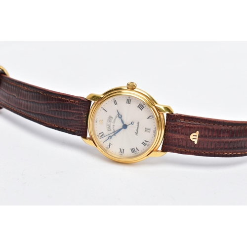 67 - A GENTS AUTOMATIC MAURICE LACROIX WRISTWATCH, round champagne dial signed 'Maurice Lacroix', Roman n... 