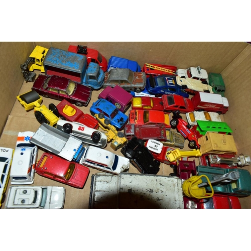 702 - A QUANTITY OF UNBOXED AND ASSORTED PLAYWORN DIECAST VEHICLES, to include Matchbox ERF Tanker, No 11 ... 