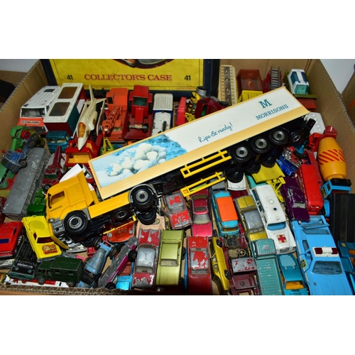 702 - A QUANTITY OF UNBOXED AND ASSORTED PLAYWORN DIECAST VEHICLES, to include Matchbox ERF Tanker, No 11 ... 