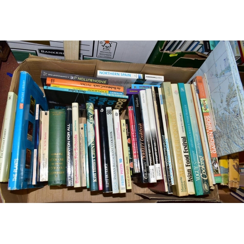 707 - BOOKS, over 100 titles in six boxes including Travel (encyclopaedic works by the AA, Atlases, local ... 