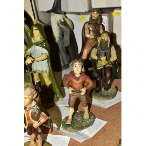 710 - DANBURY MINT: THE LORD OF THE RINGS, a collection of nine resin figures (The Fellowship of the Ring)... 