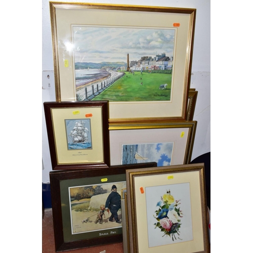 713 - PAINTINGS AND PRINTS ETC, to include three David Cartwright limited edition prints depicting Waterlo... 