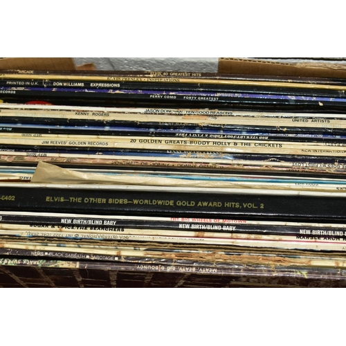 715 - TWO TRAYS CONTAINING APPROXIMATELY ONE HUNDRED AND FIFTY LP'S AND SINGLES, including Face to Face by... 