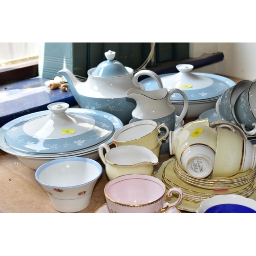 732 - A QUANTITY OF MIXED TEA WARES, to include Royal Doulton 'Reflection' TC1008 part dinner service, two... 