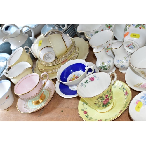 732 - A QUANTITY OF MIXED TEA WARES, to include Royal Doulton 'Reflection' TC1008 part dinner service, two... 