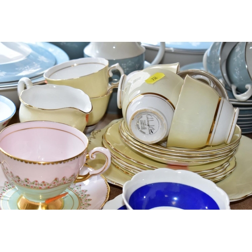 732 - A QUANTITY OF MIXED TEA WARES, to include Royal Doulton 'Reflection' TC1008 part dinner service, two... 