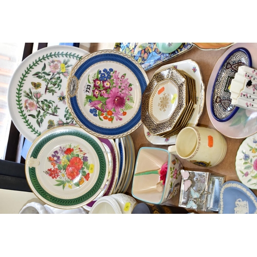 733 - A MIXED LOT OF CERAMICS, ETC, to include Portmeririon 'Botanic Garden', Wedgwood jasperware and cera... 