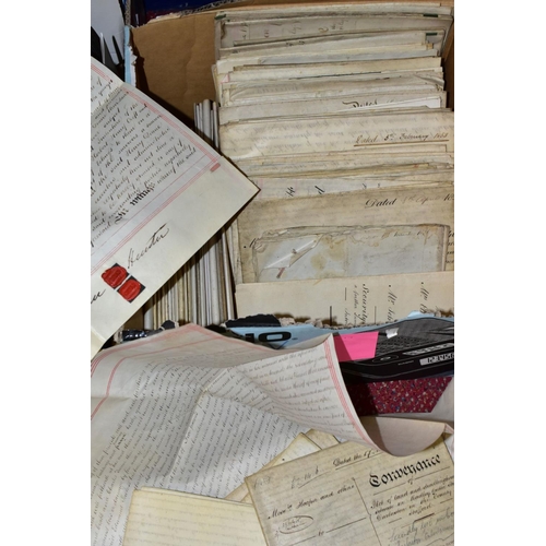 742 - LEGAL DOCUMENTS, a collection of approximately one hundred and ten Indentures, Mortgages, Probates, ... 