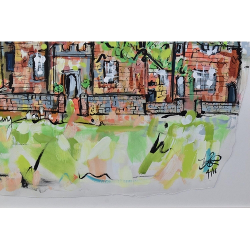 766 - LUCINDA BERMAN (BRITISH CONTEMPORARY) 'TUTBURY CASTLE', a colourful study of the Staffordshire landm... 