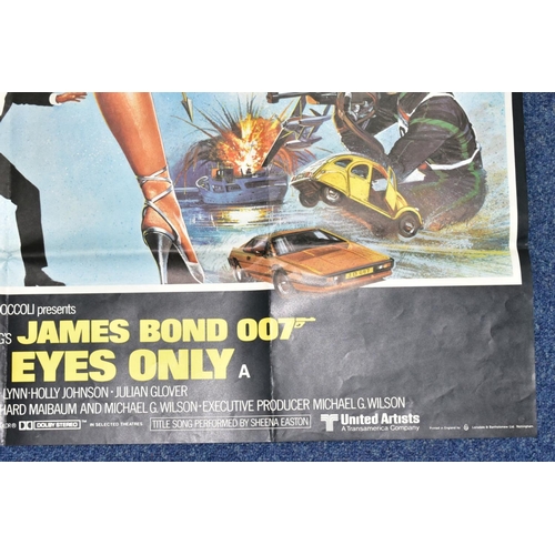 778 - JAMES BOND FOR YOUR EYES ONLY, British Quad film poster, printed in England by Lonsdale & Bartholome... 