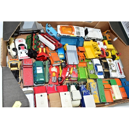 784 - A QUANTITY OF UNBOXED AND ASSORTED PLAYWORN DIECAST VEHICLES, to include Matchbox, Husky, Corgi Juni... 