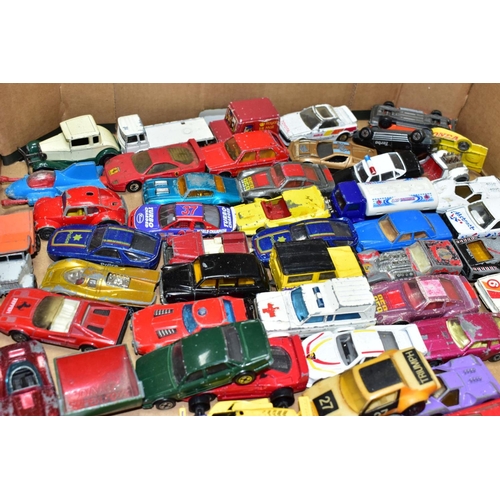 784 - A QUANTITY OF UNBOXED AND ASSORTED PLAYWORN DIECAST VEHICLES, to include Matchbox, Husky, Corgi Juni... 