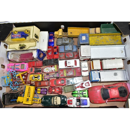 785 - A QUANTITY OF UNBOXED AND ASSORTED PLAYWORN DIECAST VEHICLES, Dinky, Corgi, Matchbox, Britains Lone ... 