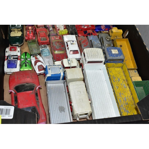 785 - A QUANTITY OF UNBOXED AND ASSORTED PLAYWORN DIECAST VEHICLES, Dinky, Corgi, Matchbox, Britains Lone ... 