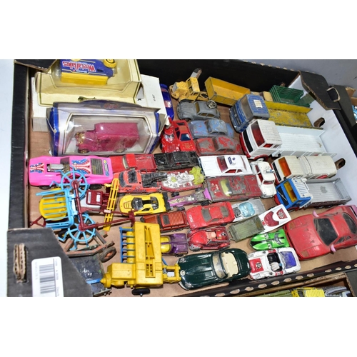 785 - A QUANTITY OF UNBOXED AND ASSORTED PLAYWORN DIECAST VEHICLES, Dinky, Corgi, Matchbox, Britains Lone ... 