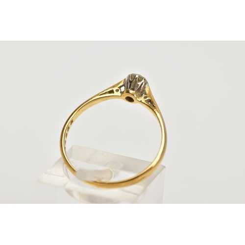 98 - AN 18CT GOLD DIAMOND SINGLE STONE RING, designed with a claw set, round brilliant cut diamond, estim... 