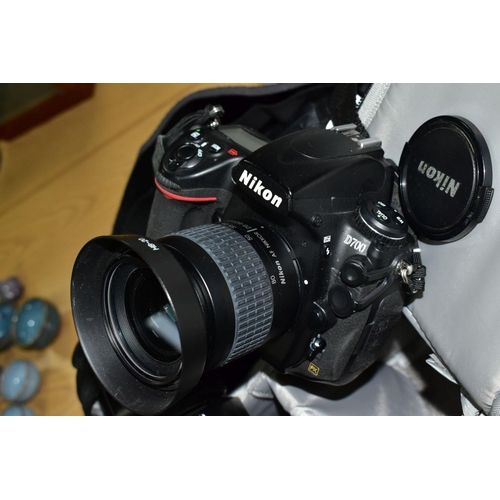 113 - A NIKON D700 DIGITAL SLR CAMERA fitted with a Nikkor AF 28-80mm f3.3 lens, a SB800 flash and a Lowep... 