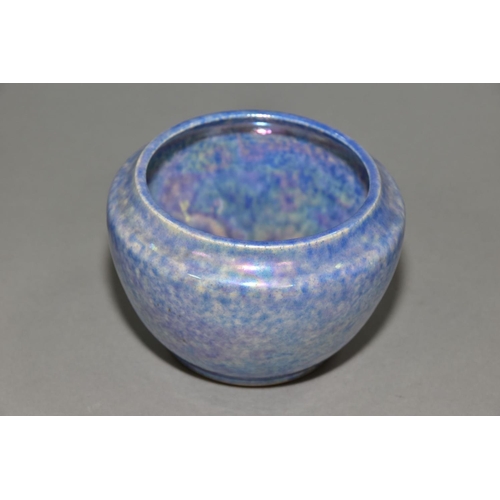 225 - RUSKIN POTTERY, a blue lustre glazed jardiniere, impressed Ruskin England to the base, height approx... 