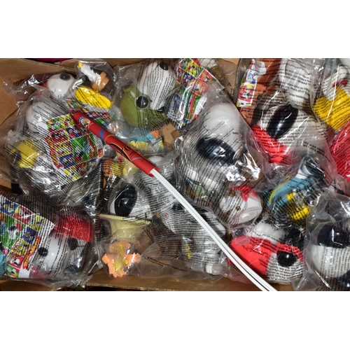 50 - A BOX OF MCDONALDS SNOOPY/PEANUTS 50 CELEBRATION HAPPY MEAL TOYS, ETC, comprising twelve Snoopy toys... 