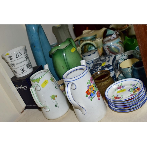 78 - A QUANTITY OF ASSORTED CERAMICS, etc, to include a Glyn Colledge jug, height 12cm, a New Chelsea 'Fl... 