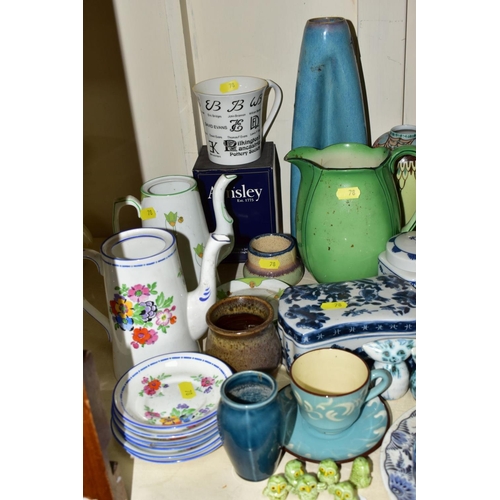 78 - A QUANTITY OF ASSORTED CERAMICS, etc, to include a Glyn Colledge jug, height 12cm, a New Chelsea 'Fl... 