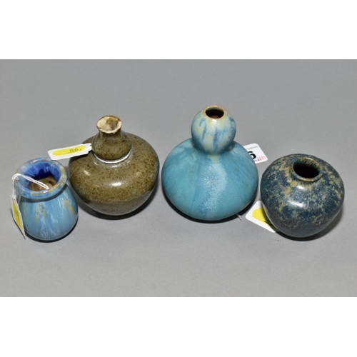 86 - FOUR PIECES OF EARLY/MID 20TH CENTURY STUDIO POTTERY, comprising a Pierre Fonds miniature vase with ... 