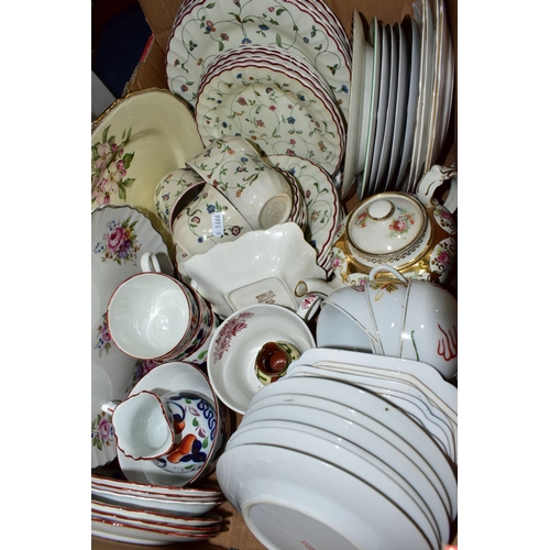 788 - THREE BOXES AND LOOSE CERAMICS, to include Aynsley 'Forget Me Not' teapot, 12154 pattern tea wares, ... 