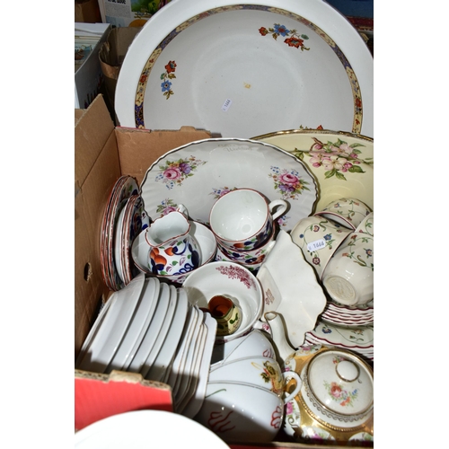 788 - THREE BOXES AND LOOSE CERAMICS, to include Aynsley 'Forget Me Not' teapot, 12154 pattern tea wares, ... 