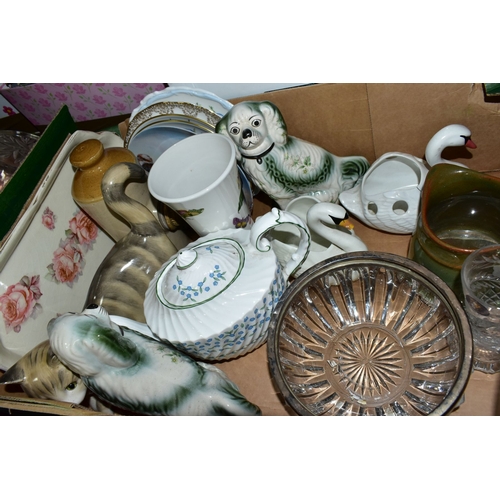 788 - THREE BOXES AND LOOSE CERAMICS, to include Aynsley 'Forget Me Not' teapot, 12154 pattern tea wares, ... 