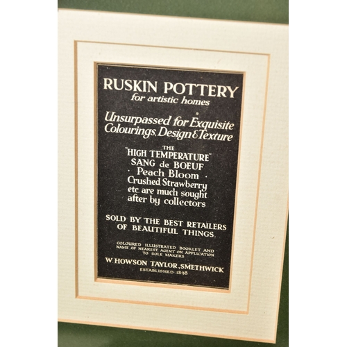 188 - RUSKIN BOOKS, EPHEMERA AND DISPLAY CASE, etc, book comprise two copies of Ruskin Pottery by Paul Att... 