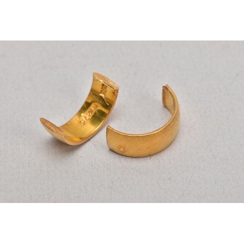 144 - A 22CT GOLD SPLIT BAND, plain polished wide band, hallmarked 22ct Birmingham, approximate gross weig... 