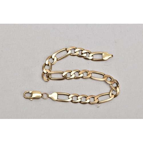 145 - A 9CT GOLD FETTER BRACELET, fitted with a lobster clasp, hallmarked 9ct gold Birmingham, length 210m... 