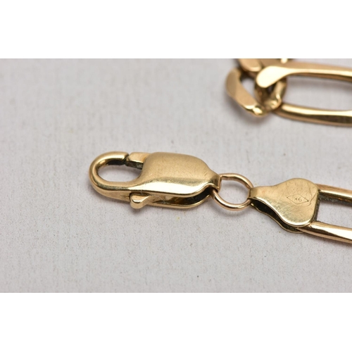 145 - A 9CT GOLD FETTER BRACELET, fitted with a lobster clasp, hallmarked 9ct gold Birmingham, length 210m... 