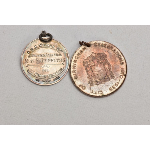150 - A TRAY OF ASSORTED SILVER AND METAL FOB MEDALS, to include an enamelled brooch medal for the 'Imperi... 