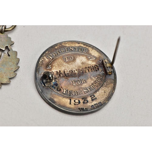 150 - A TRAY OF ASSORTED SILVER AND METAL FOB MEDALS, to include an enamelled brooch medal for the 'Imperi... 