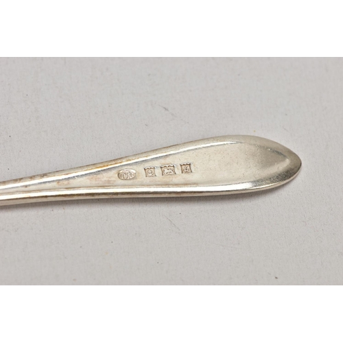 153 - A SINGLE SILVER TEASPOON AND THREE CASED SETS OF NAPKIN RINGS, the teaspoon with a tapered reeded st... 