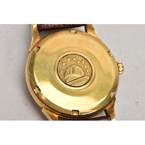 154 - A GENTS 18CT GOLD OMEGA CONSTELLATION WRISTWATCH, automatic movement, round champagne dial signed 'O... 