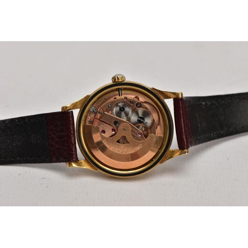 154 - A GENTS 18CT GOLD OMEGA CONSTELLATION WRISTWATCH, automatic movement, round champagne dial signed 'O... 