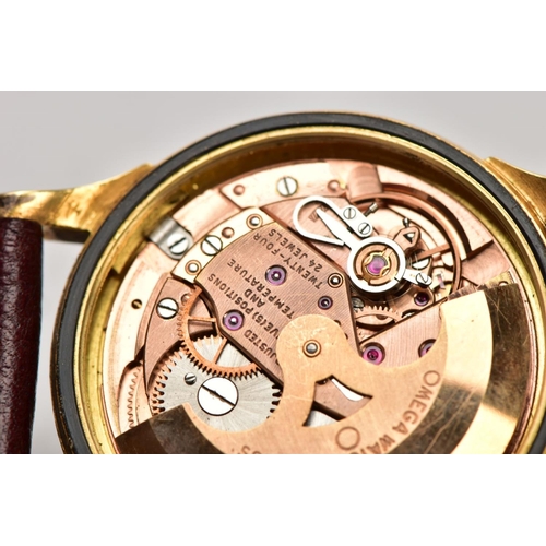 154 - A GENTS 18CT GOLD OMEGA CONSTELLATION WRISTWATCH, automatic movement, round champagne dial signed 'O... 