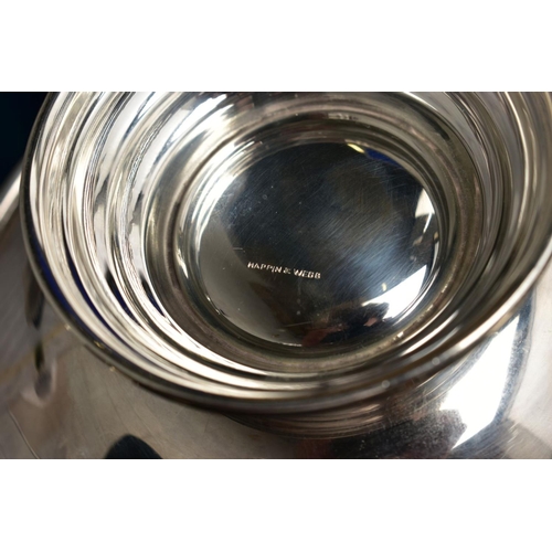 156 - A SILVER MAPPIN & WEBB BONBON DISH, of a circular plain polished form, castellated border, on a circ... 