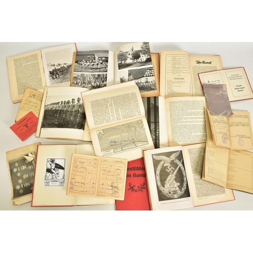 100 - A BOX CONTAINING A NUMBER OF GERMAN 3RD REICH WWII BOOKS to include 6 copies of 'Deutchland im Kampf... 