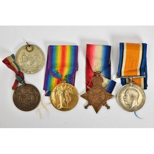 103 - A 1914-15 STAR TRIO OF MEDAL named to 10680  L/Cpl F.Coleman.'Cpl on pair' together with two Birming... 