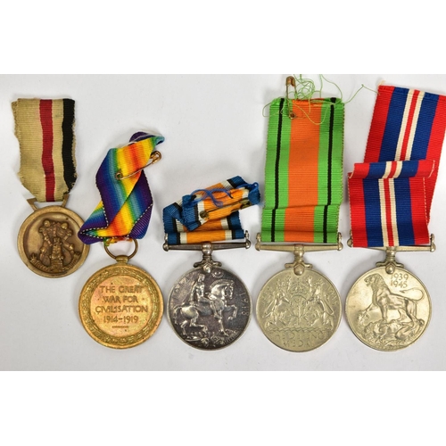 128 - A WWI BRITISH WAR AND VICTORY MEDALS named to 26930 Pte W.H.Hails, Dorset Reg't, together with WWII ... 